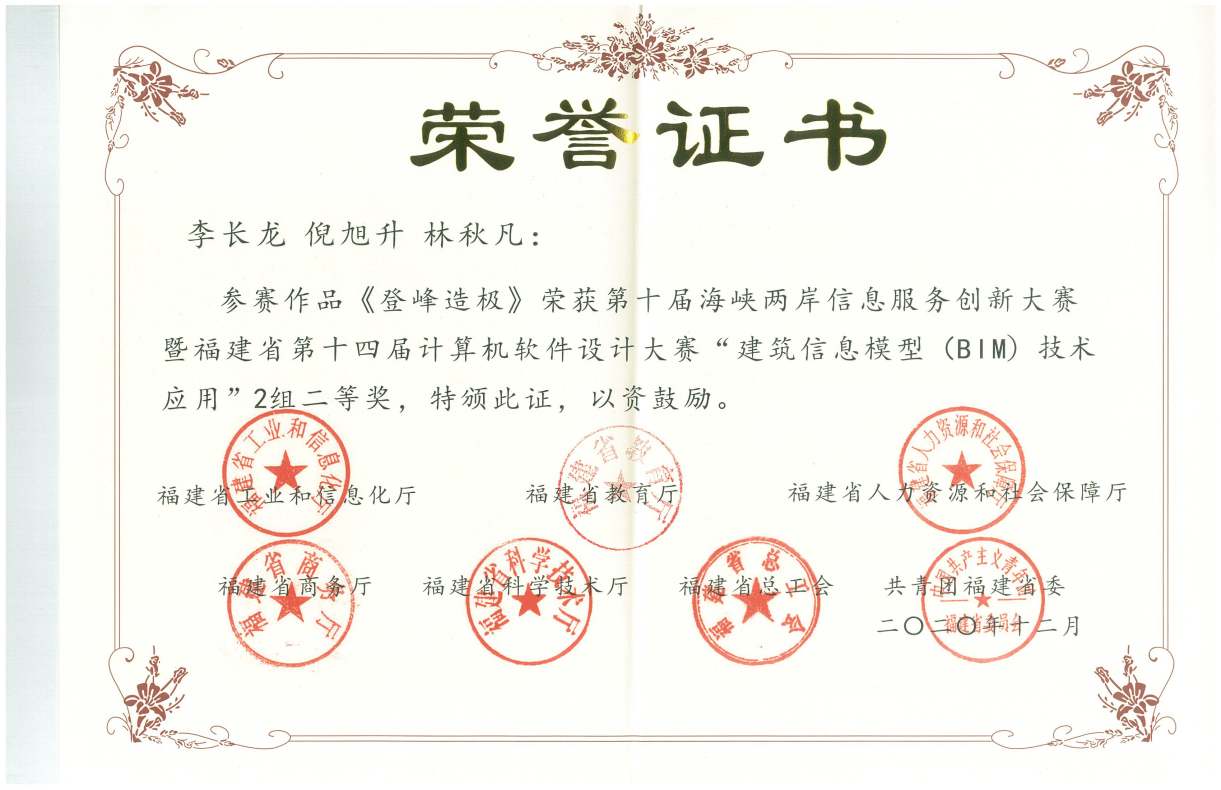 2020.12--第十届海峡两岸信息服务创新大赛暨福建省第十四届计算机软件设计大赛--二等奖--李长龙小组